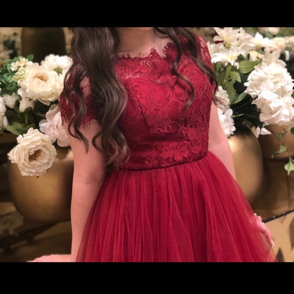 Red dress midi - Picture 3 of 5